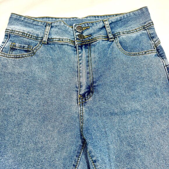 Medium Wash High Waisted Slant Pocket Skinny Jeans Size 8/10 - Picture 4 of 10